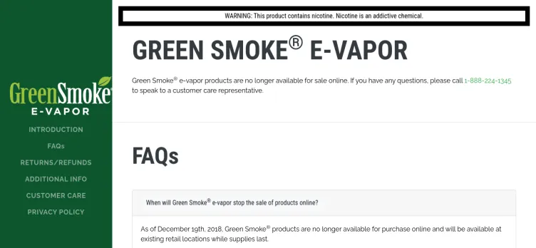 Screenshot Green Smoke / Nu Mark