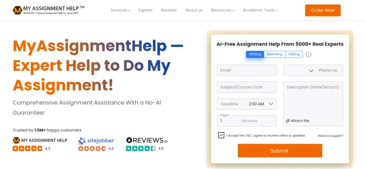 Screenshot MyAssignmentHelp.com