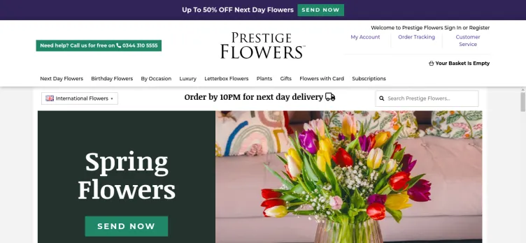 Screenshot Prestige Flowers
