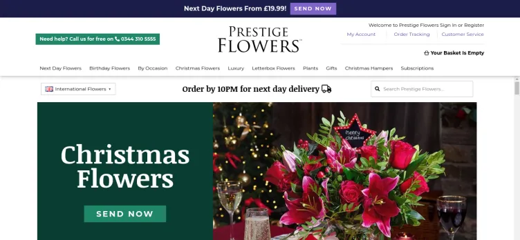 Screenshot Prestige Flowers