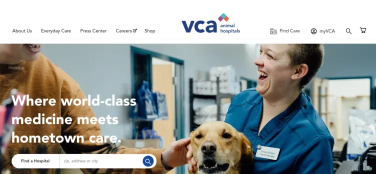 Screenshot VCA Animal Hospitals