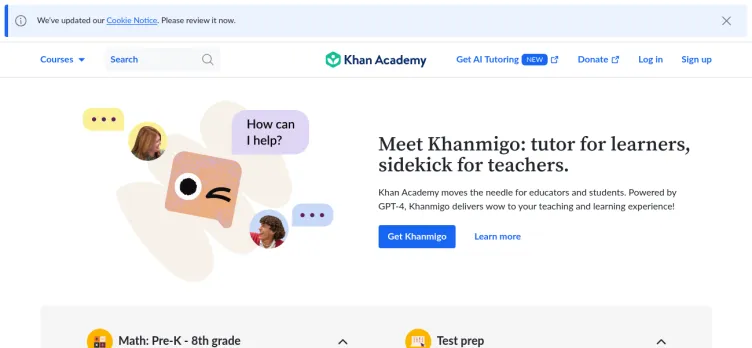 Screenshot Khan Academy