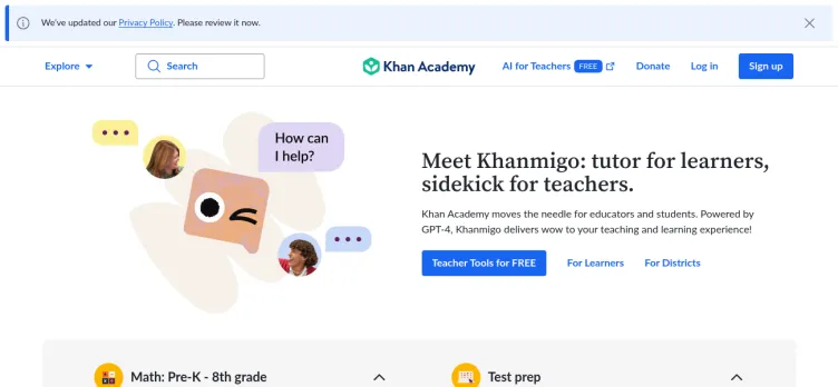 Screenshot Khan Academy