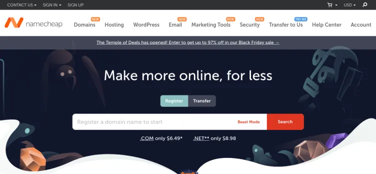 Screenshot Namecheap