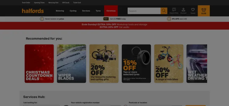 Screenshot Halfords Group