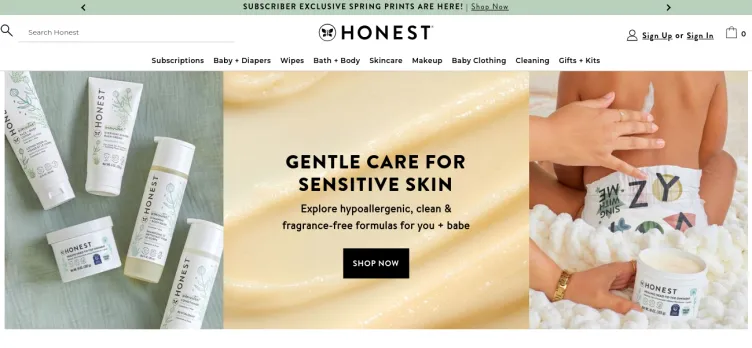 Screenshot The Honest Company