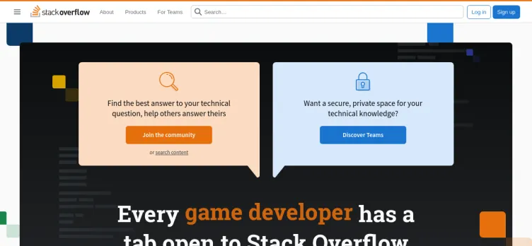 Screenshot StackOverflow / Stack Exchange
