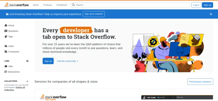 Screenshot StackOverflow / Stack Exchange