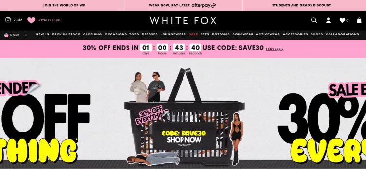 Screenshot White Fox Boutique