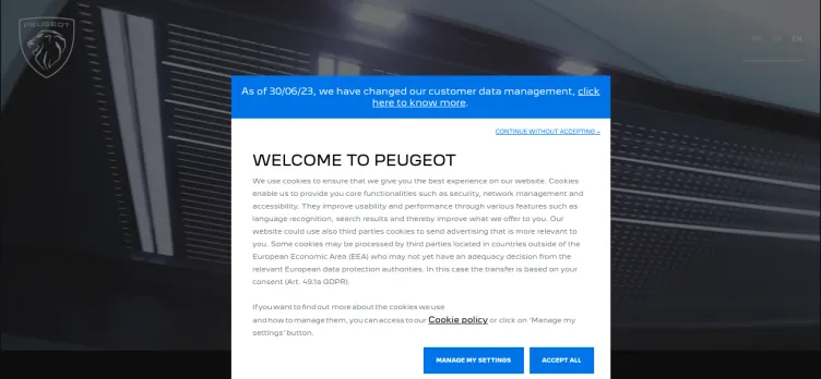 Screenshot Peugeot