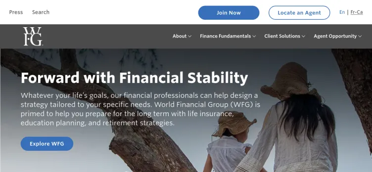 Screenshot World Financial Group [WFG]