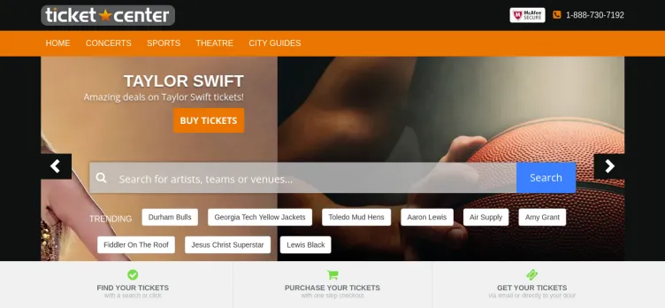 Screenshot TicketCenter.com