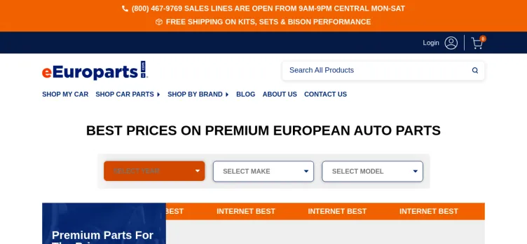 Screenshot eEuroparts.com / OnlineAutoParts.com