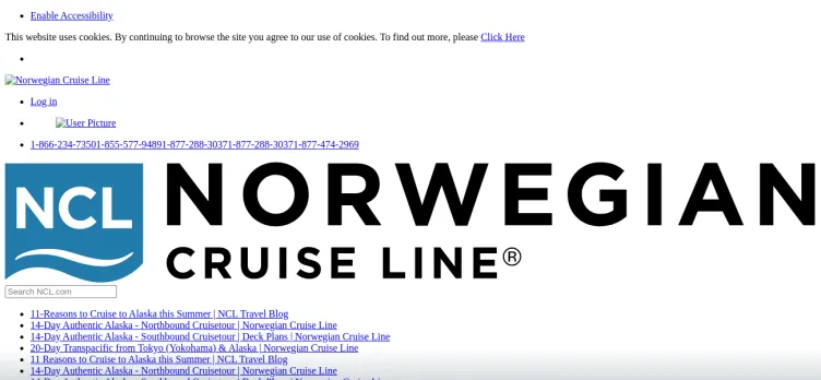 Screenshot Norwegian Cruise Line