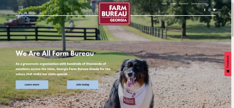 Screenshot Georgia Farm Bureau