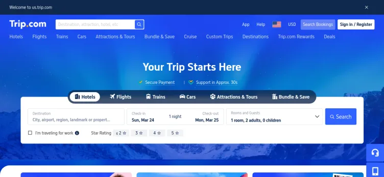 Screenshot Trip.com