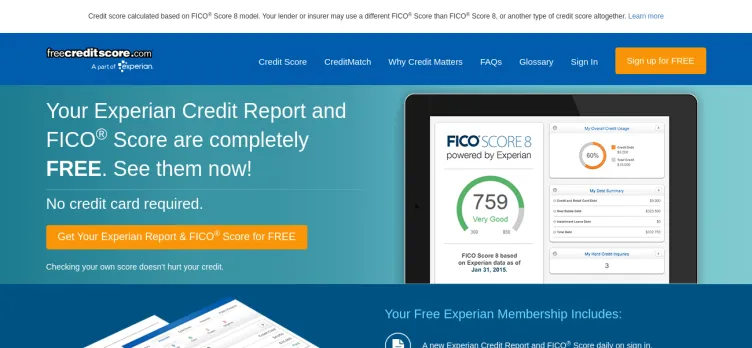 Screenshot Free Credit Score