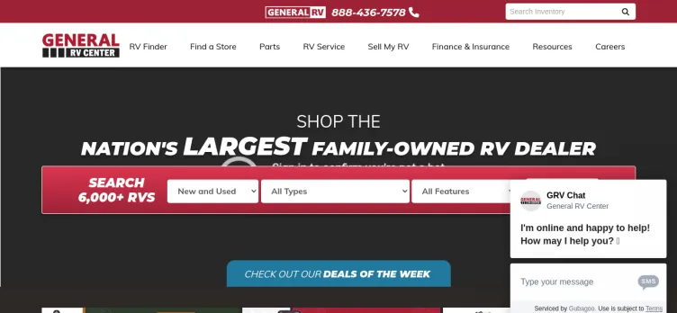 Screenshot General RV Center