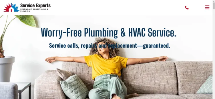 Screenshot Service Experts Heating & Air Conditioning