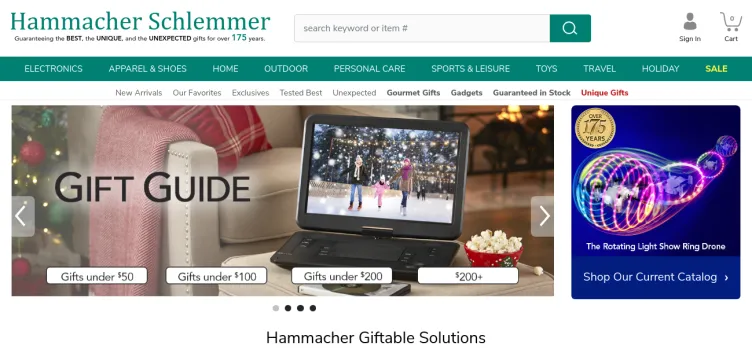 Screenshot Hammacher Schlemmer