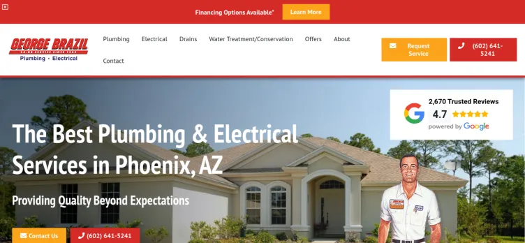 Screenshot George Brazil Plumbing & Electrical