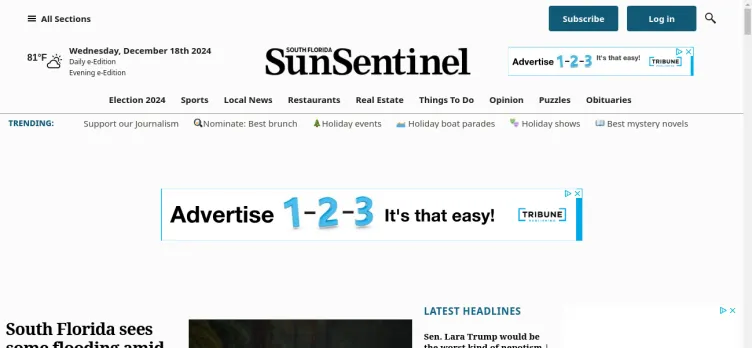 Screenshot Sun Sentinel