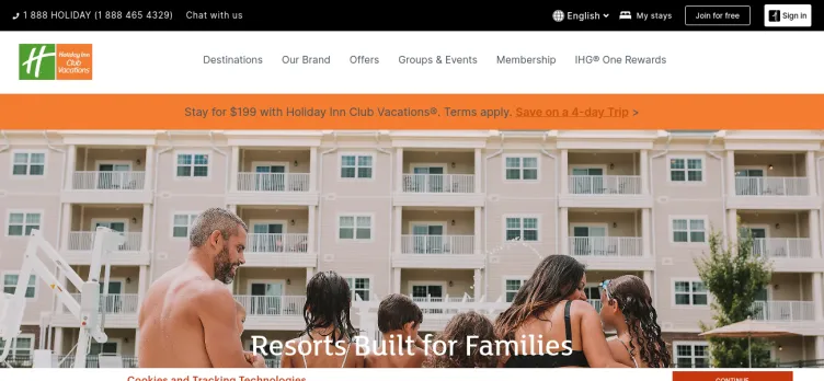 Screenshot Holiday Inn Club Vacations Incorporated