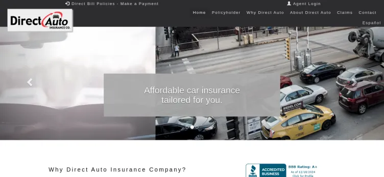 Screenshot Direct Auto Insurance Company