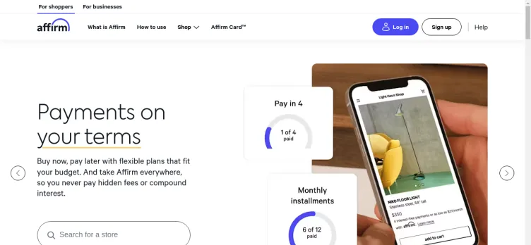 Screenshot Affirm.com