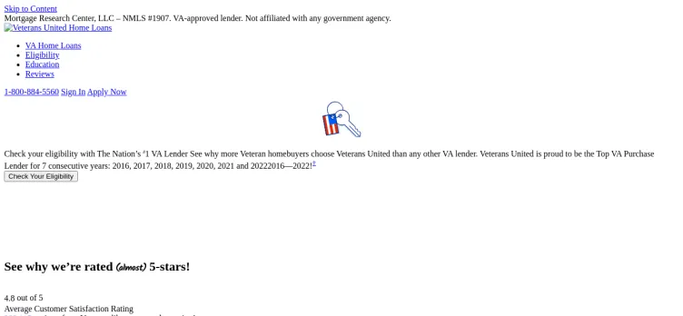 Screenshot Veterans United Home Loans