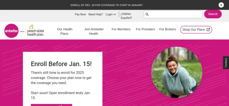 Screenshot Ambetter of Peach State Health Plan