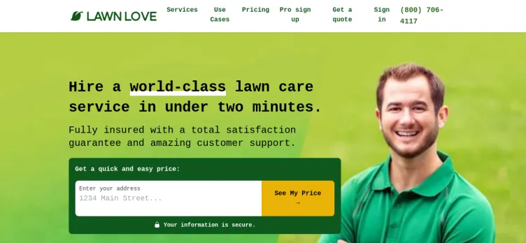 Screenshot Lawn Love Lawn Care