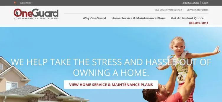 Screenshot OneGuard Home Warranties
