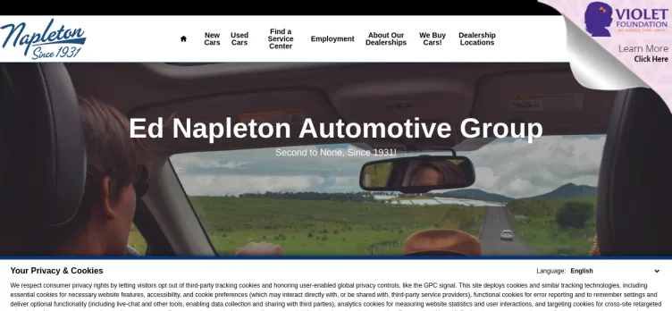 Screenshot Ed Napleton Automotive Group