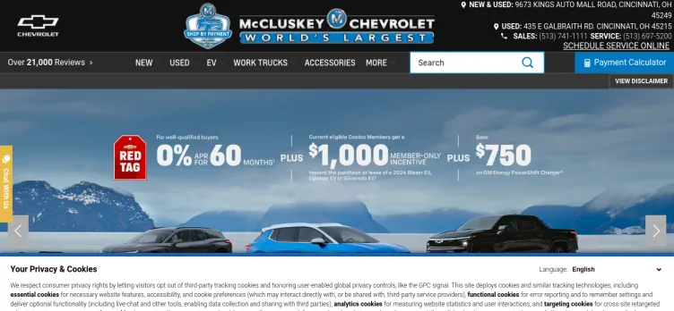 Screenshot McCluskey Chevrolet