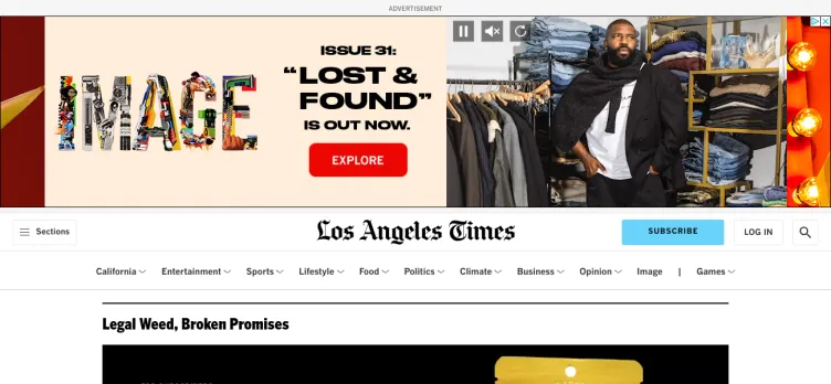 Screenshot Los Angeles Times