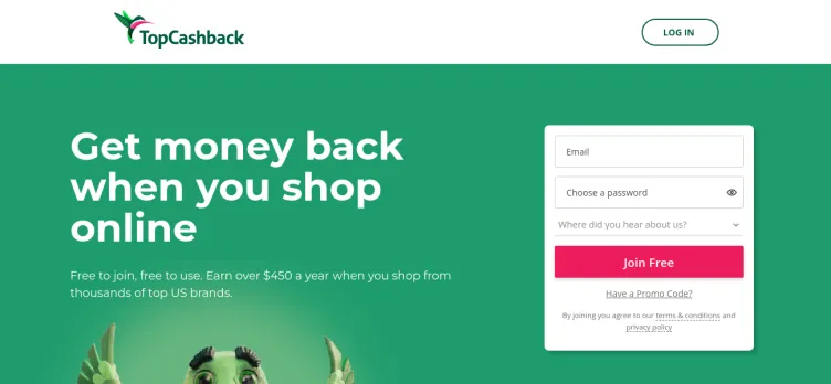 Screenshot TopCashBack USA