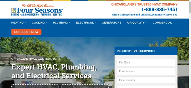 Screenshot Four Seasons Heating & Air Conditioning