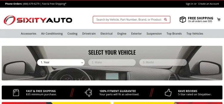 Screenshot Sixity Auto Parts