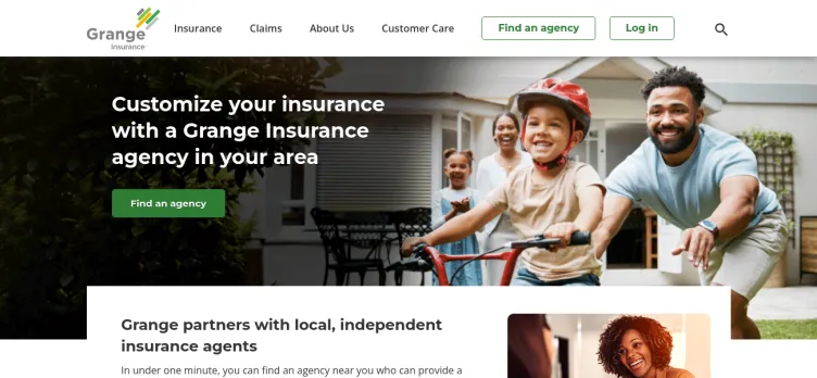 Screenshot Grange Enterprise Companies, including Grange and Integrity Insurance