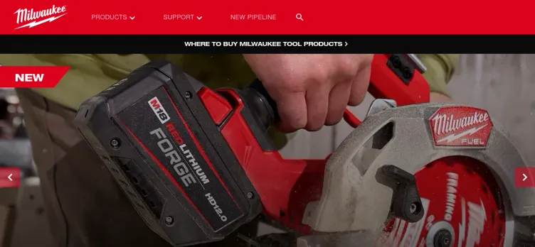 Screenshot Milwaukee Tool