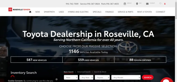 Screenshot Roseville Toyota