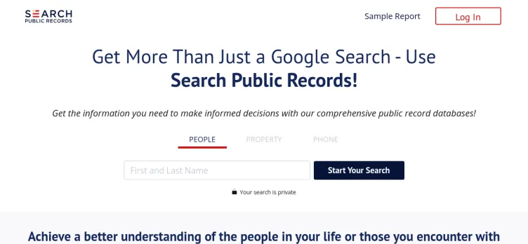 Screenshot Search Public Records