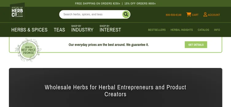 Screenshot Monterey Bay Herb