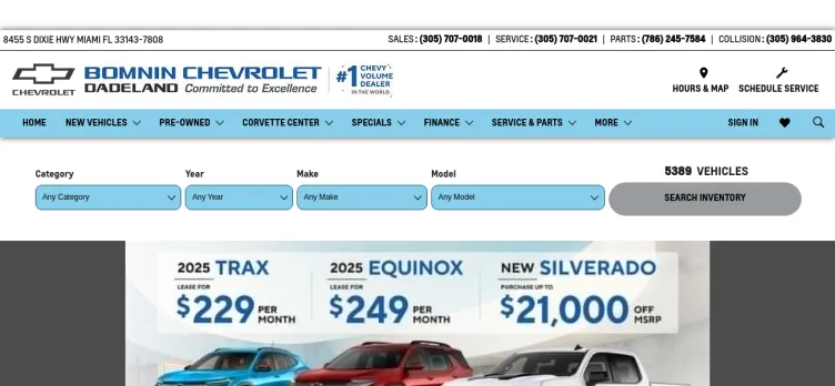 Screenshot Bomnin Chevrolet Dadeland