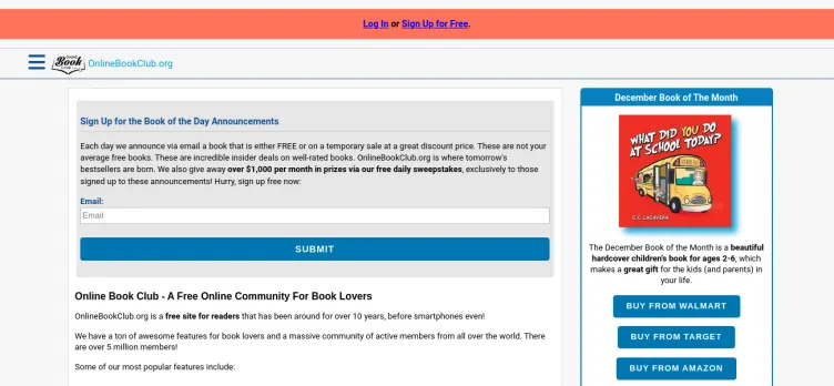 Screenshot OnlineBookClub.org