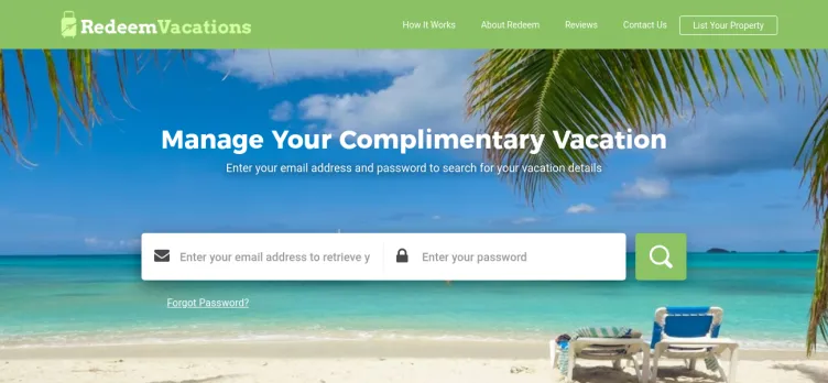 Screenshot Redeem Vacations