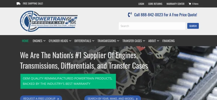 Screenshot Powertrain Products