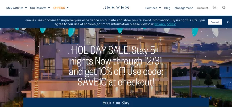 Screenshot Jeeves Florida Rentals