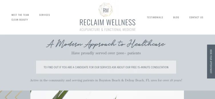 Screenshot Reclaim Wellness